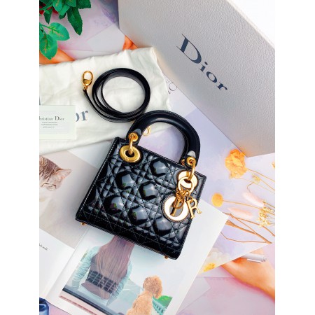 CHRISTIAN DIOR LADY DIOR MINI FULL SET BLACK GHW