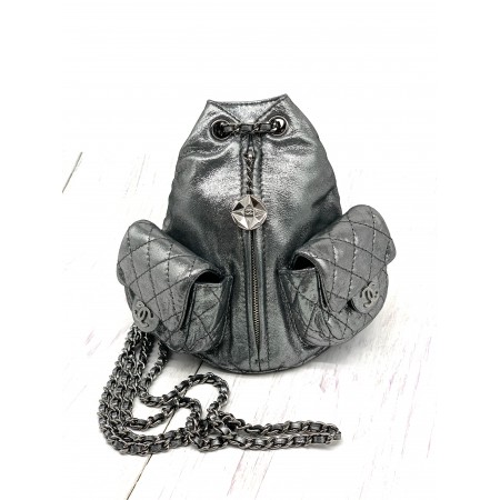 CHANEL MINI SILVER BACKPACK